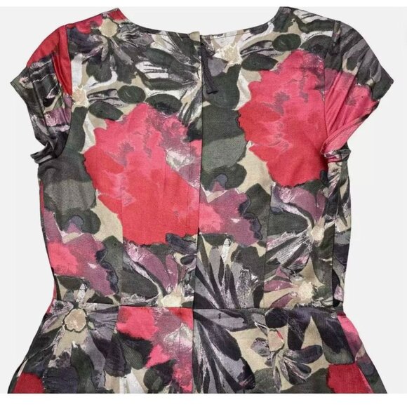 Banana Republic Dress Mad Men Joan‎ Floral cap sleeve Sheath A Line Retroglam - Picture 11 of 16